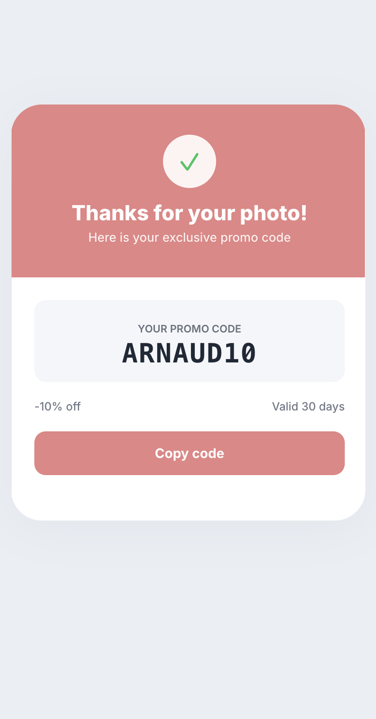 Personalized promo code